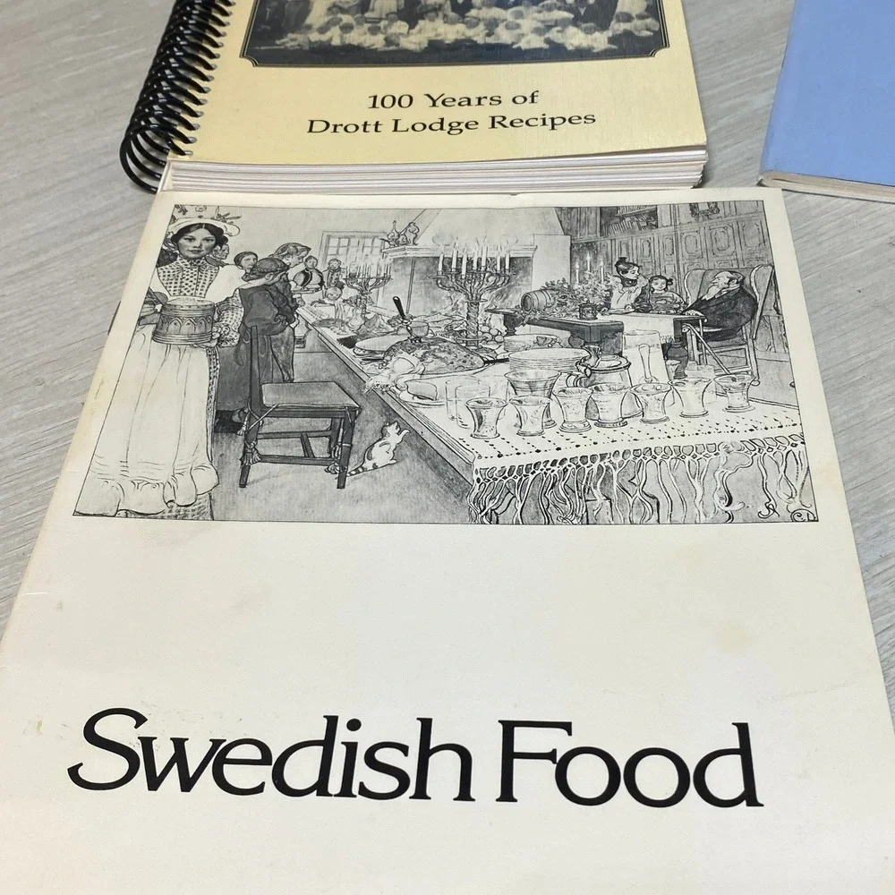 Lot of 7 Vintage Swedish Cookbook Smorgasbord Regional Recipes Heritage Baking